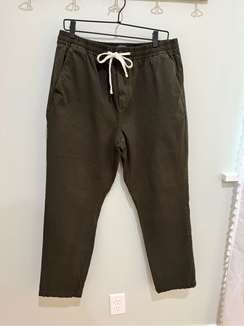 J. Crew Men's Olive Green Drawstring Chino